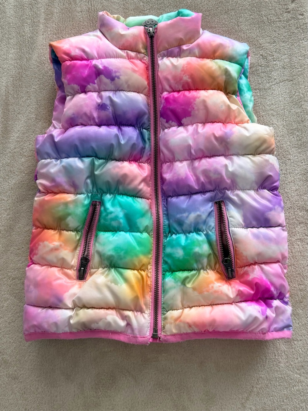 Appaman Girls Rainbow Tie-Dye Puffer Vest
